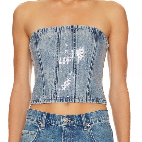 GRLFRND x Lindsi Lane Aurora Sequin Bustier in Theatre Row - Picture 6 of 9